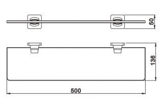 Полка стеклянная Rose RG1519H 50см чёрный